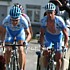 Markus Fothen et Stefan Schumacher � l'attaque avec Andy Schleck dans Li�ge-Bastogne-Li�ge 2008